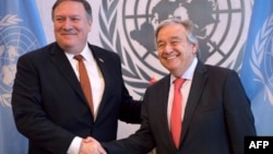 El secretario de Estado Mike Pompeo, se reunió con el secretario general de la ONU, Antonio Guterres.